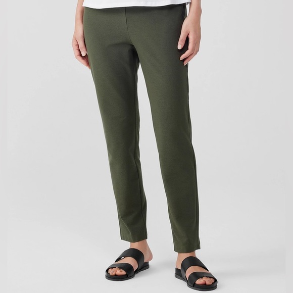 Eileen Fisher Pants - Eileen Fisher Stretch Crepe Pant Slim Fit Ankle Length Size Small Petite - Green